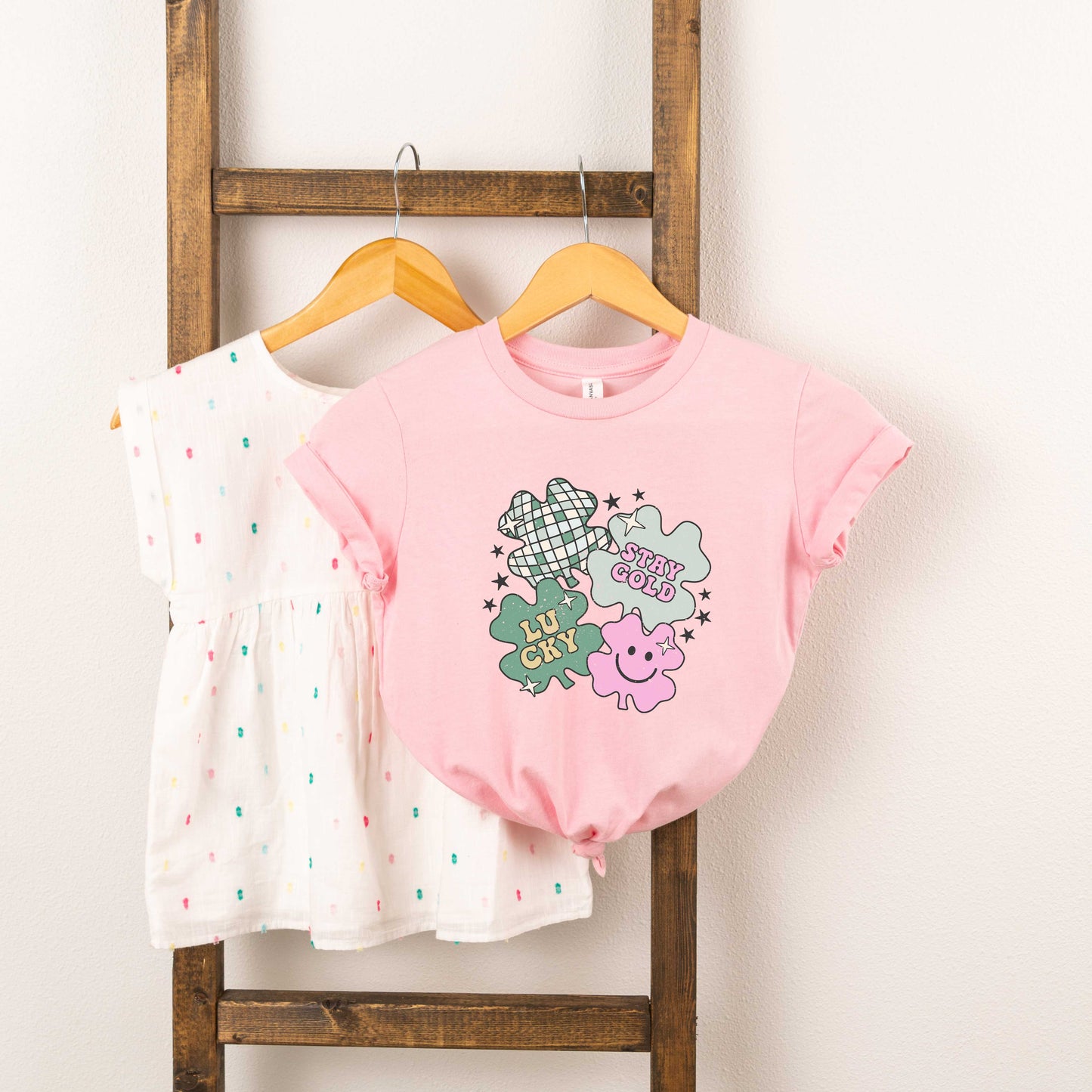 Stay Gold Lucky Shamrocks | Toddler Short Sleeve Crew Neck
