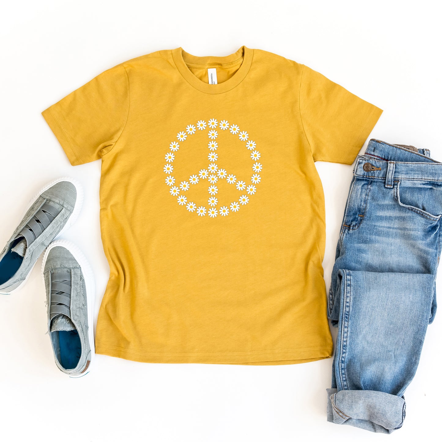 Daisy Peace Sign | Youth Short Sleeve Crew Neck