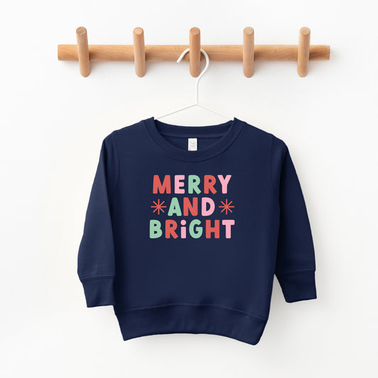 Retro Merry And Bright Stars | Toddler Sweatshirt