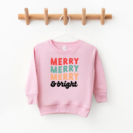 Merry And Bright Stacked | Toddler Sweatshirt