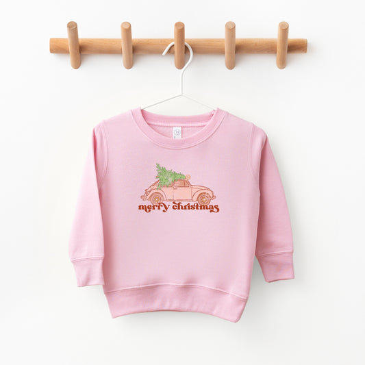 Merry Christmas Pink Car | Toddler Sweatshirt