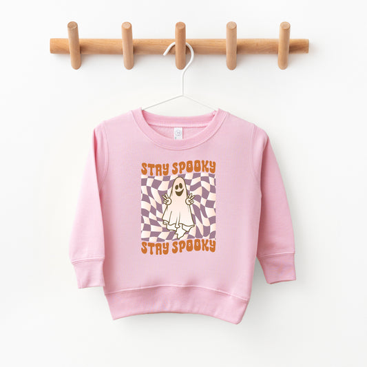 Checkered Stay Spooky Ghost | Toddler Sweatshirt