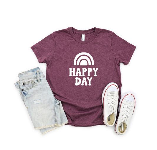 Happy Day Rainbow | Youth Short Sleeve Crew Neck