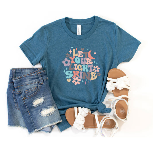 Let Your Light Shine Flowers | Youth Short Sleeve Crew Neck