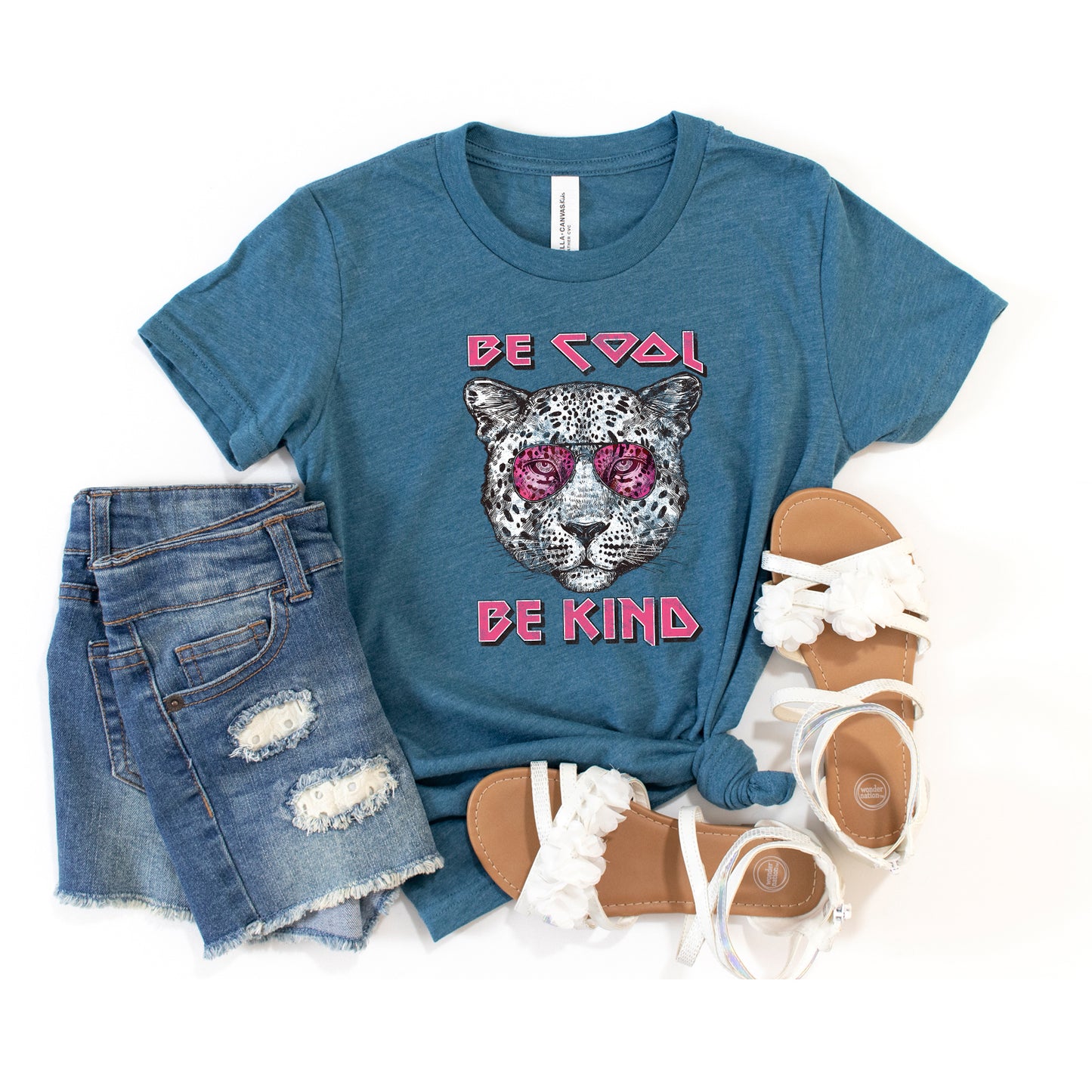 Be Cool Be Kind Leopard | Youth Short Sleeve Crew Neck