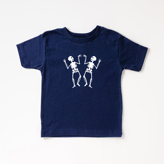 Two Dancing Skeletons | Toddler Short Sleeve Crew Neck