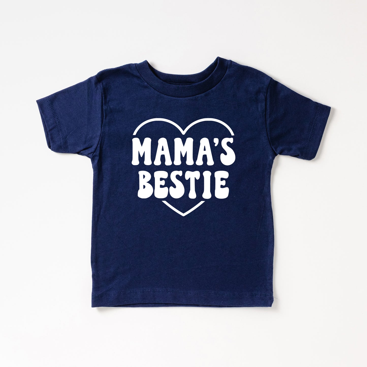 Mama's Bestie Heart | Toddler Short Sleeve Crew Neck