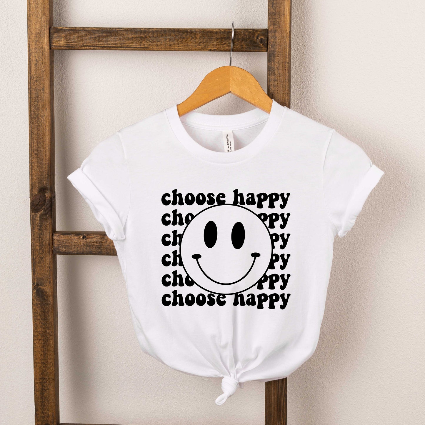 Choose Happy Smiley Face | Toddler Short Sleeve Crew Neck