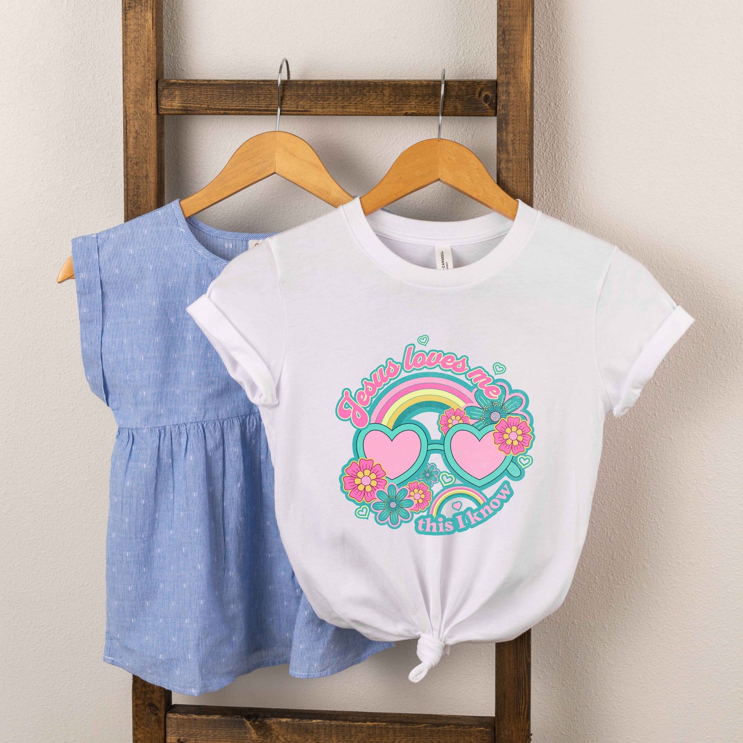 Jesus Loves Me Sunglasses | Toddler Short Sleeve Crew Neck