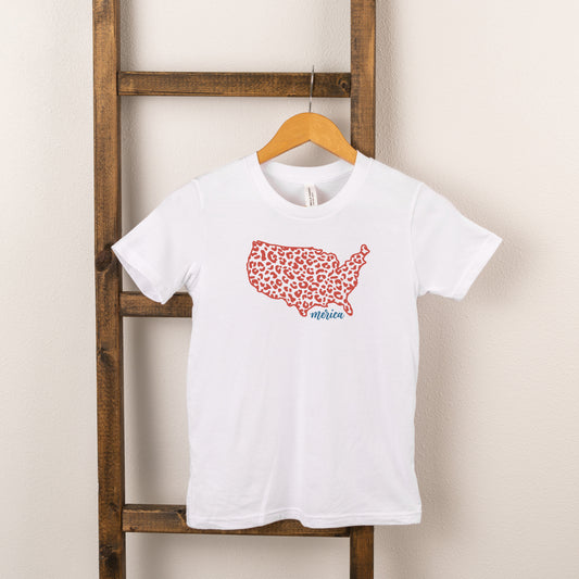 'Merica Map | Toddler Short Sleeve Crew Neck