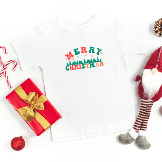 Merry Christmas Trees | Toddler Short Sleeve Crew Neck