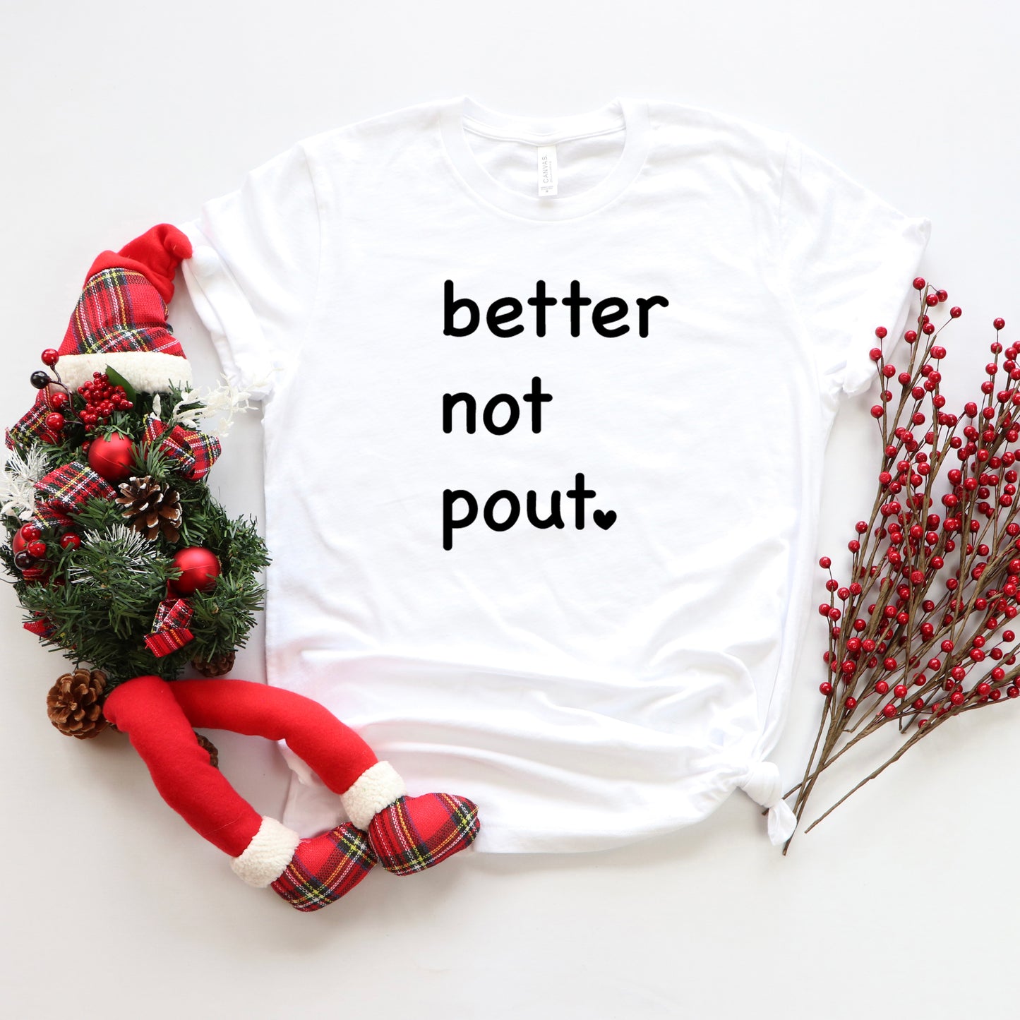 Better Not Pout Heart | Youth Short Sleeve Crew Neck