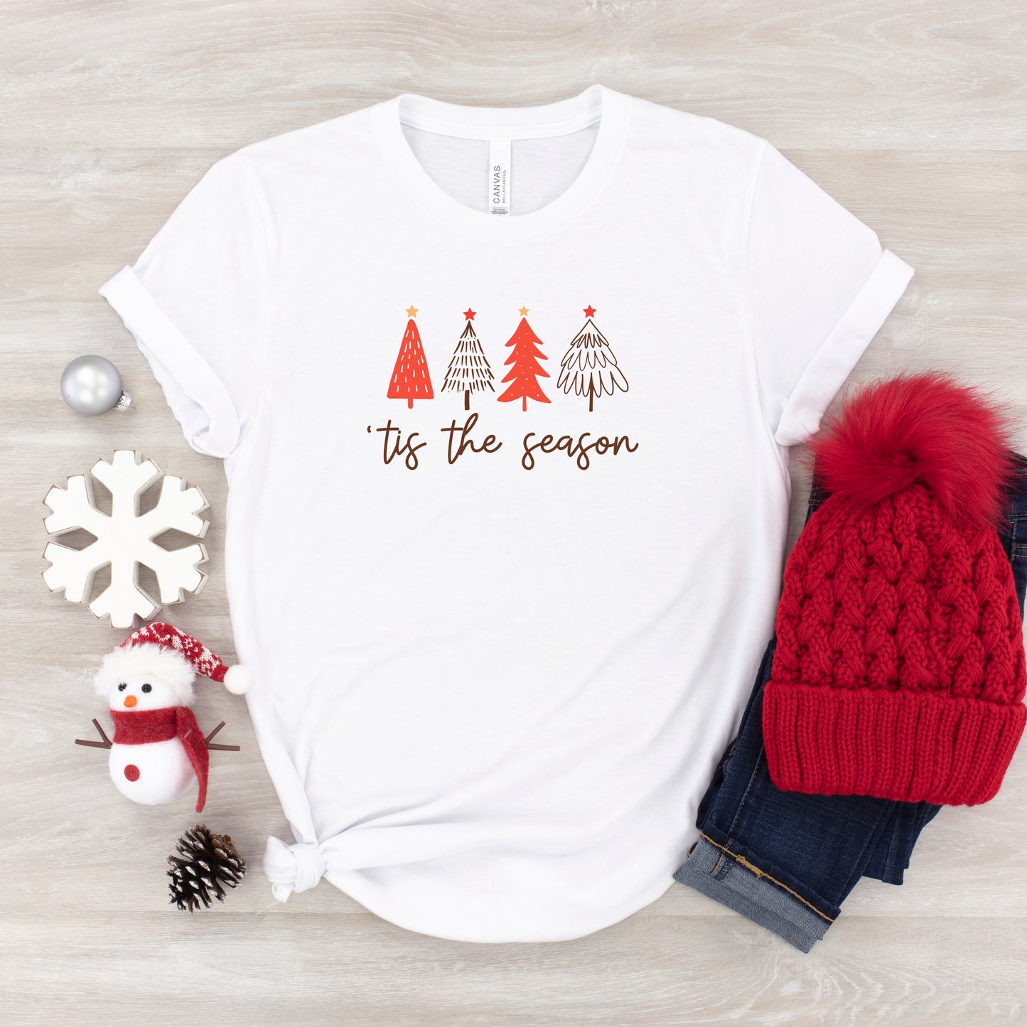 Tis The Season Trees | Youth Short Sleeve Crew Neck