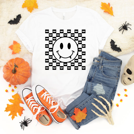 Halloween Bat Smiley Face | Youth Short Sleeve Crew Neck
