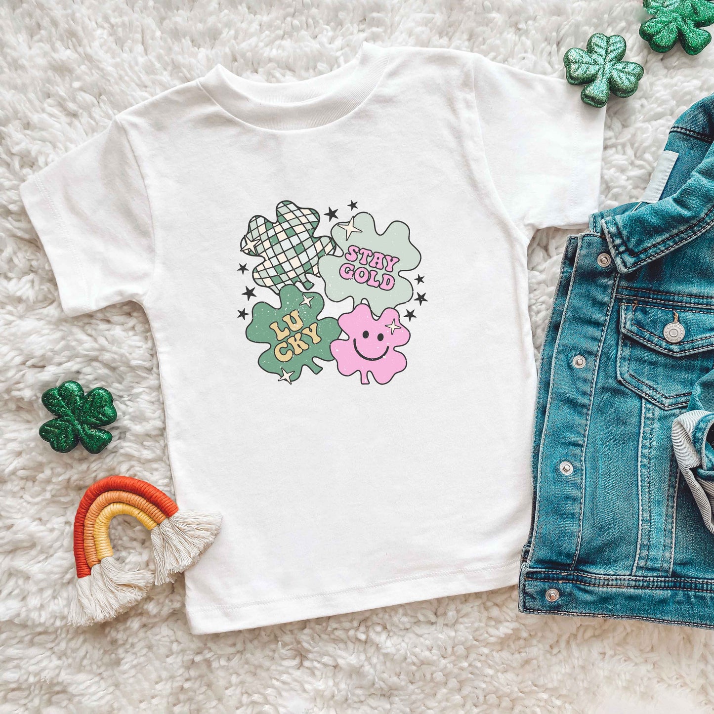 Stay Gold Lucky Shamrocks | Toddler Short Sleeve Crew Neck