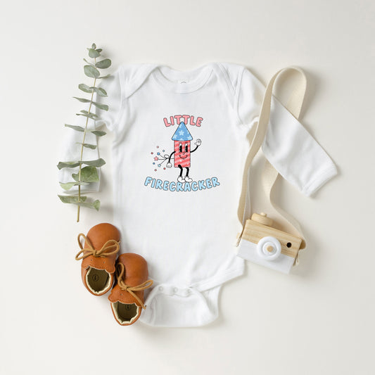 Retro Little Firecracker | Baby Long Sleeve Onesie