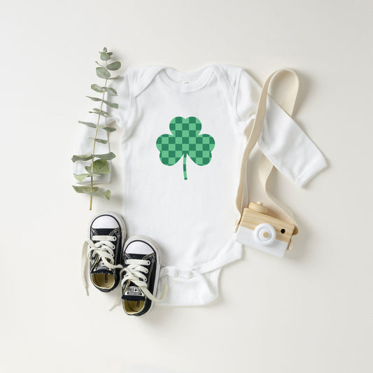 Checker Shamrock | Baby Long Sleeve Onesie