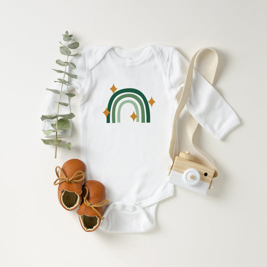 Lucky Rainbow Stars | Baby Long Sleeve Onesie