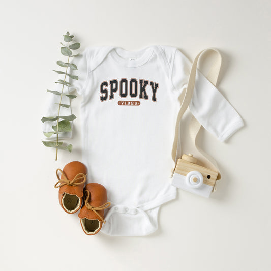 Varsity Spooky Vibes | Baby Long Sleeve Onesie