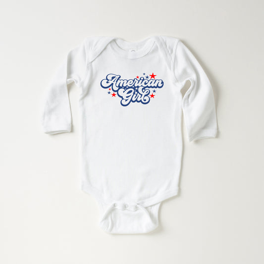 American Girl Retro Stars | Baby Long Sleeve Onesie