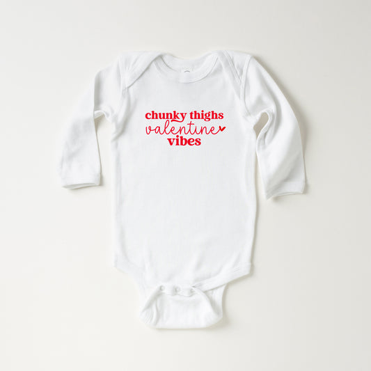 Chunky Valentine And Valentine Vibes | Baby Long Sleeve Onesie