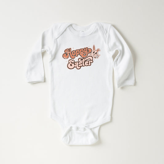Hoppy Easter Distressed | Baby Long Sleeve Onesie