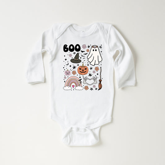 Boo Collage | Baby Long Sleeve Onesie