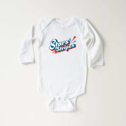 Stars and Stripes Firework | Baby Long Sleeve Onesie