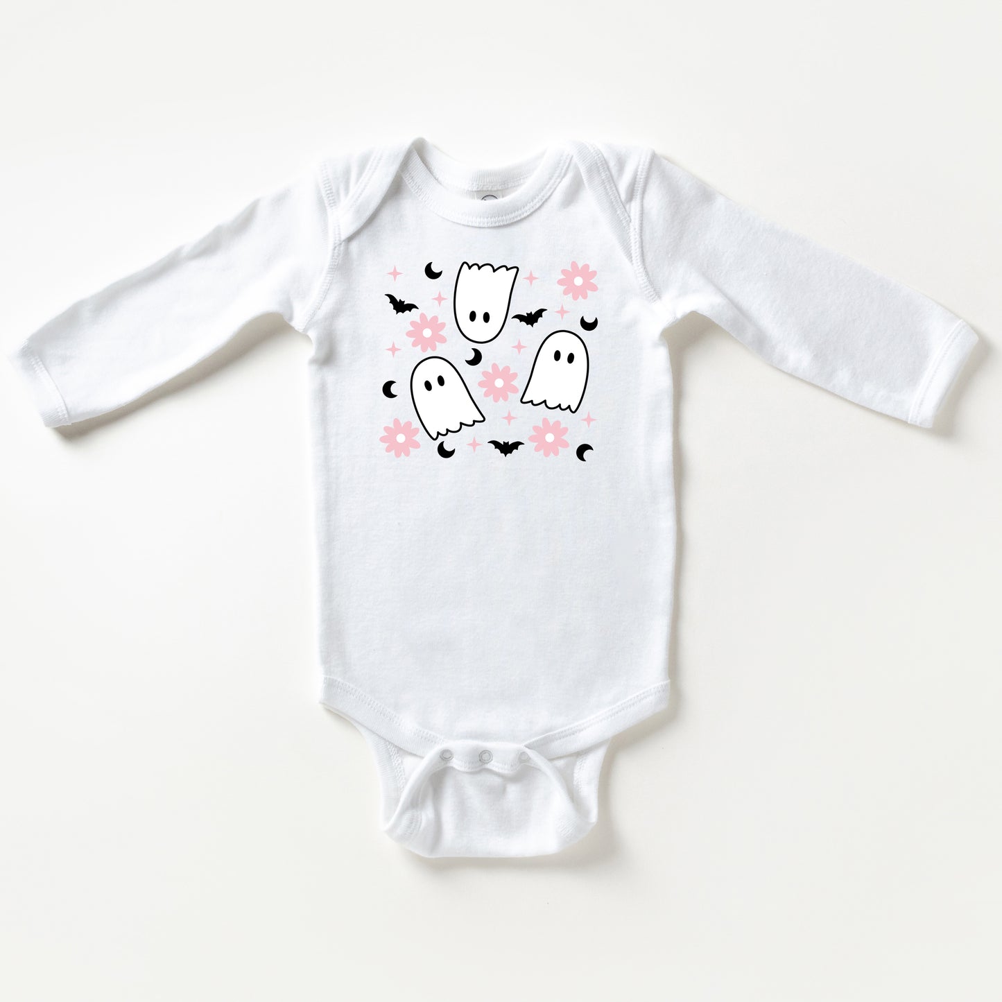 Ghost Flowers | Baby Long Sleeve Onesie