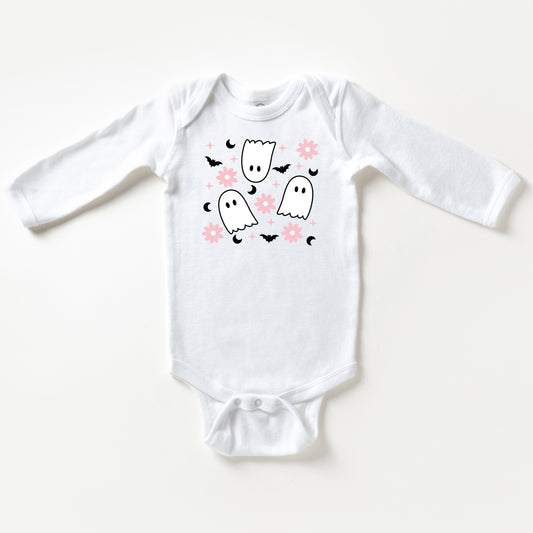 Ghost Flowers | Baby Long Sleeve Onesie