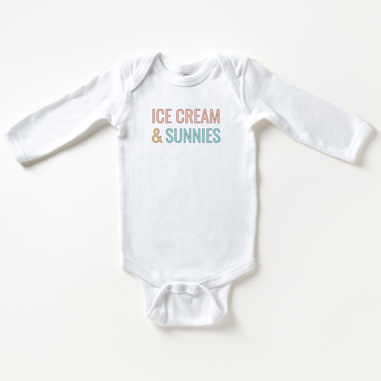 Ice Cream And Sunnies | Baby Long Sleeve Onesie