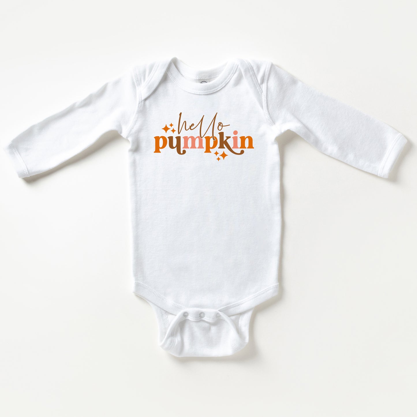 Hello Pumpkin Stars | Baby Long Sleeve Onesie