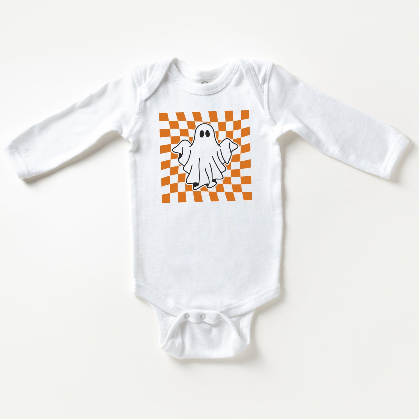 Checkered Ghost | Baby Long Sleeve Onesie