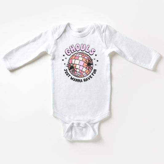 Ghouls Disco Ball | Baby Long Sleeve Onesie