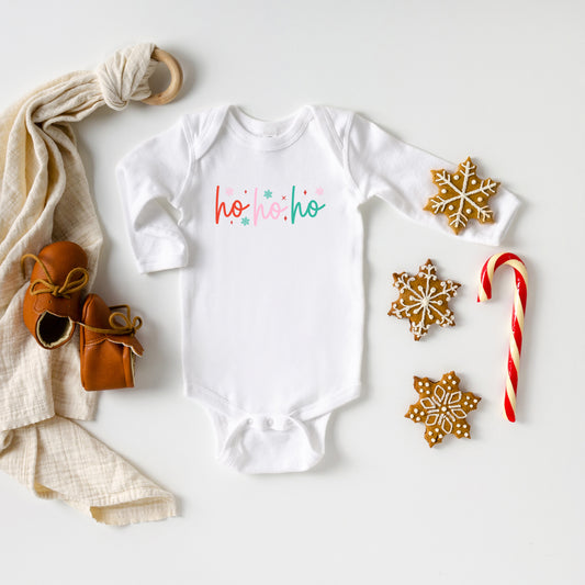 Ho Ho Ho Colorful | Baby Long Sleeve Onesie