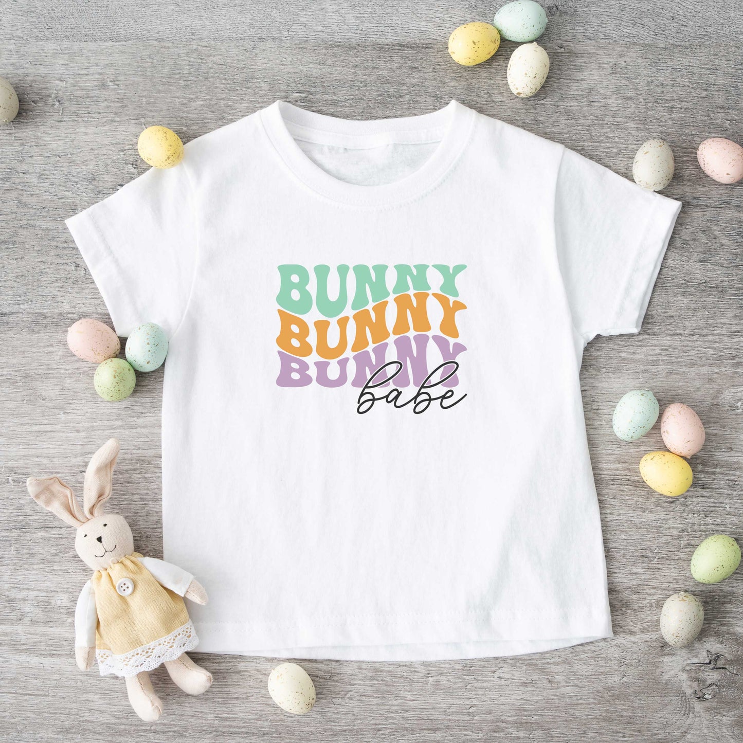 Bunny Babe Stacked | Toddler Short Sleeve Crew Neck