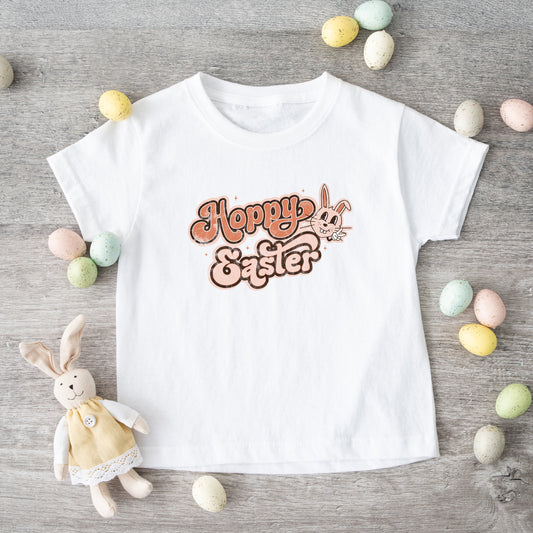 Hoppy Easter Distressed | Toddler Short Sleeve Crew Neck