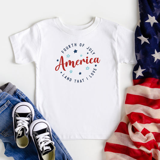 Land That I Love Colorful | Toddler Short Sleeve Crew Neck