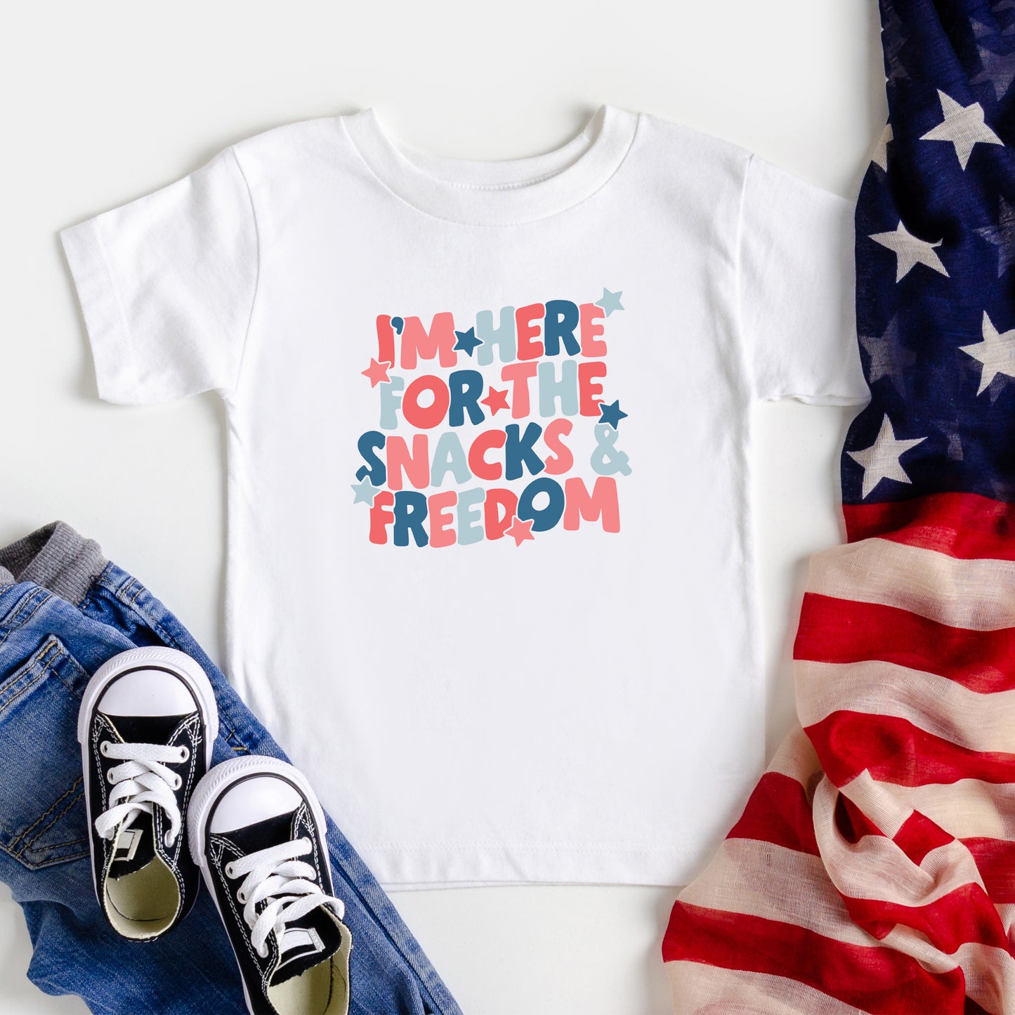 I'm Here For The Snacks | Toddler Short Sleeve Crew Neck