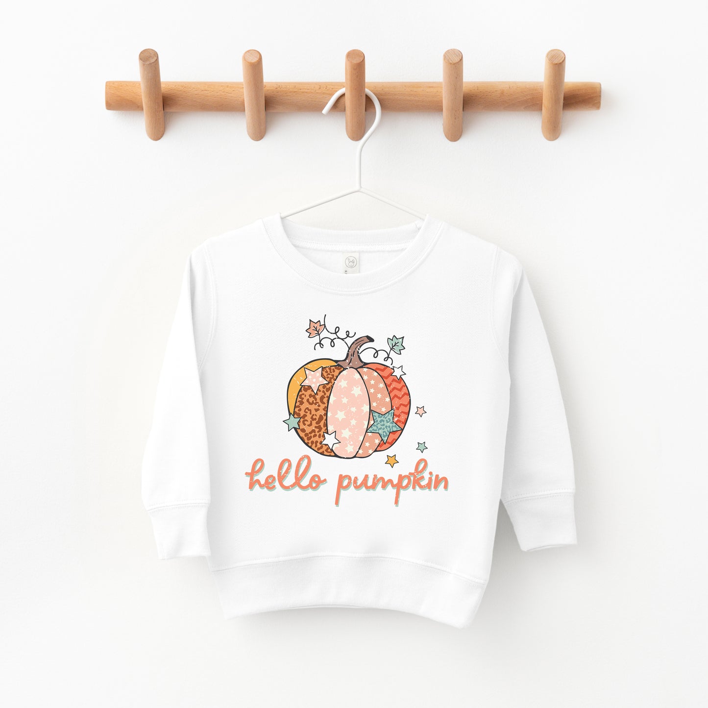 Hello Pumpkin Colorful Stars | Toddler Sweatshirt