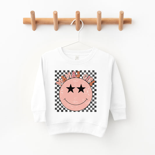Mama's Girl Checkered Smiley Face | Toddler Sweatshirt
