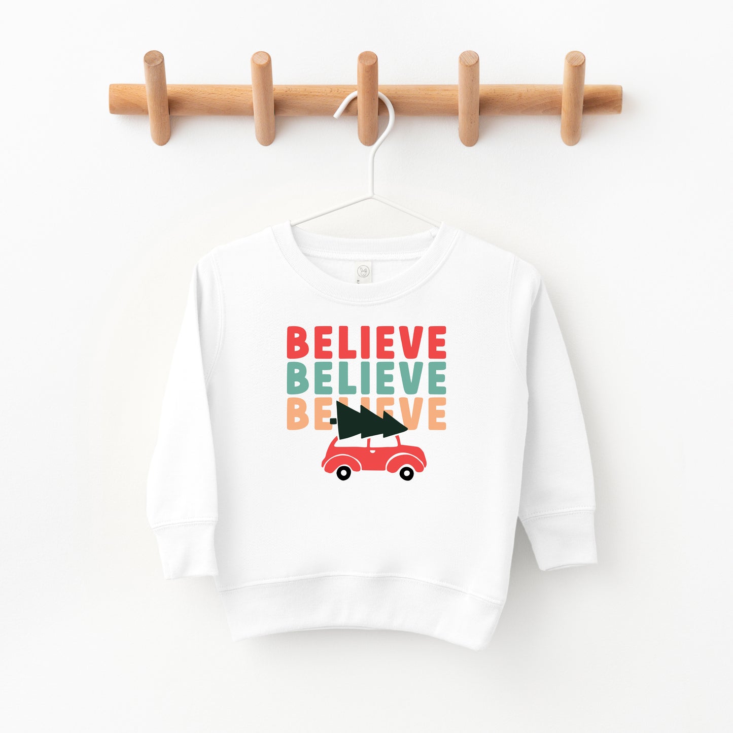 Believe Stacked Car | Toddler Sweatshirt