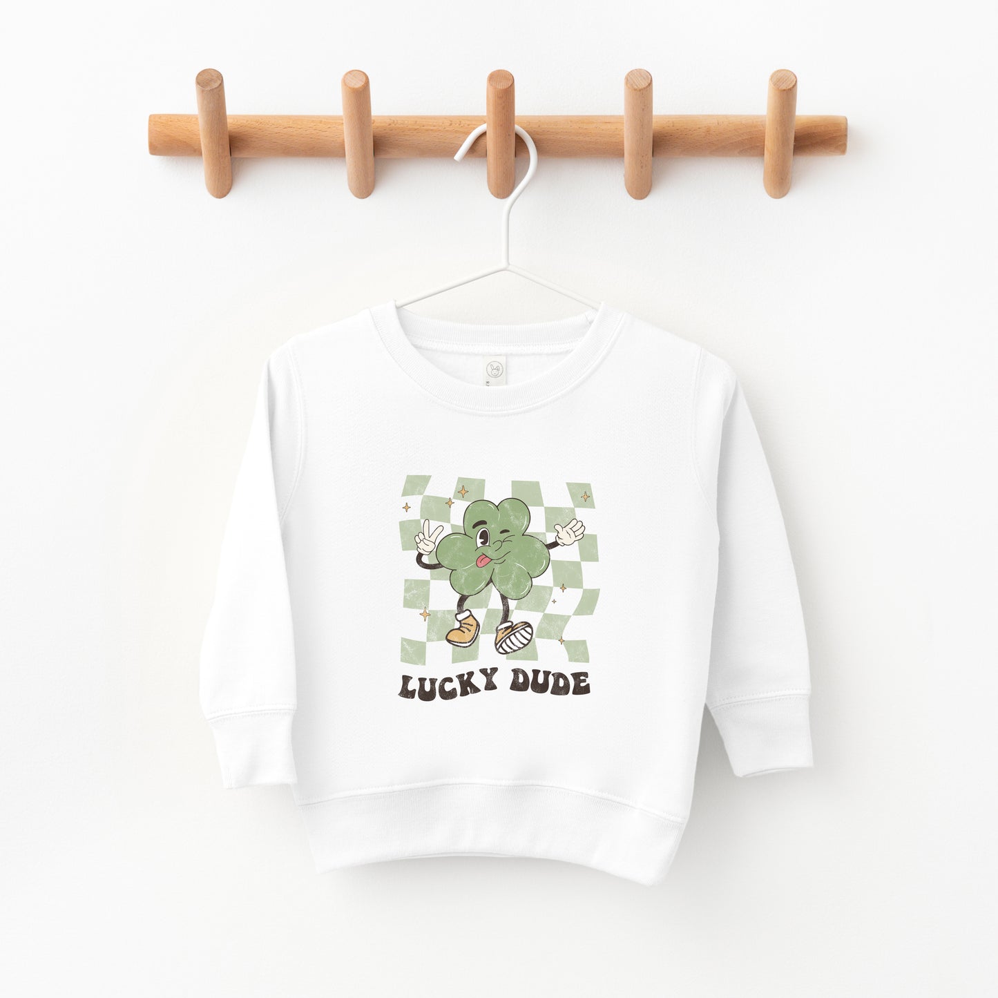 Lucky Dude Checkered | Toddler Sweatshirt