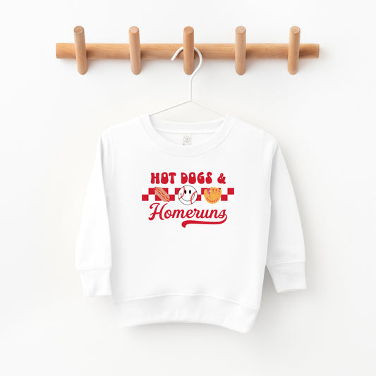 Hot Dogs and Home Runs Smiley Face | Toddler Sweatshirt