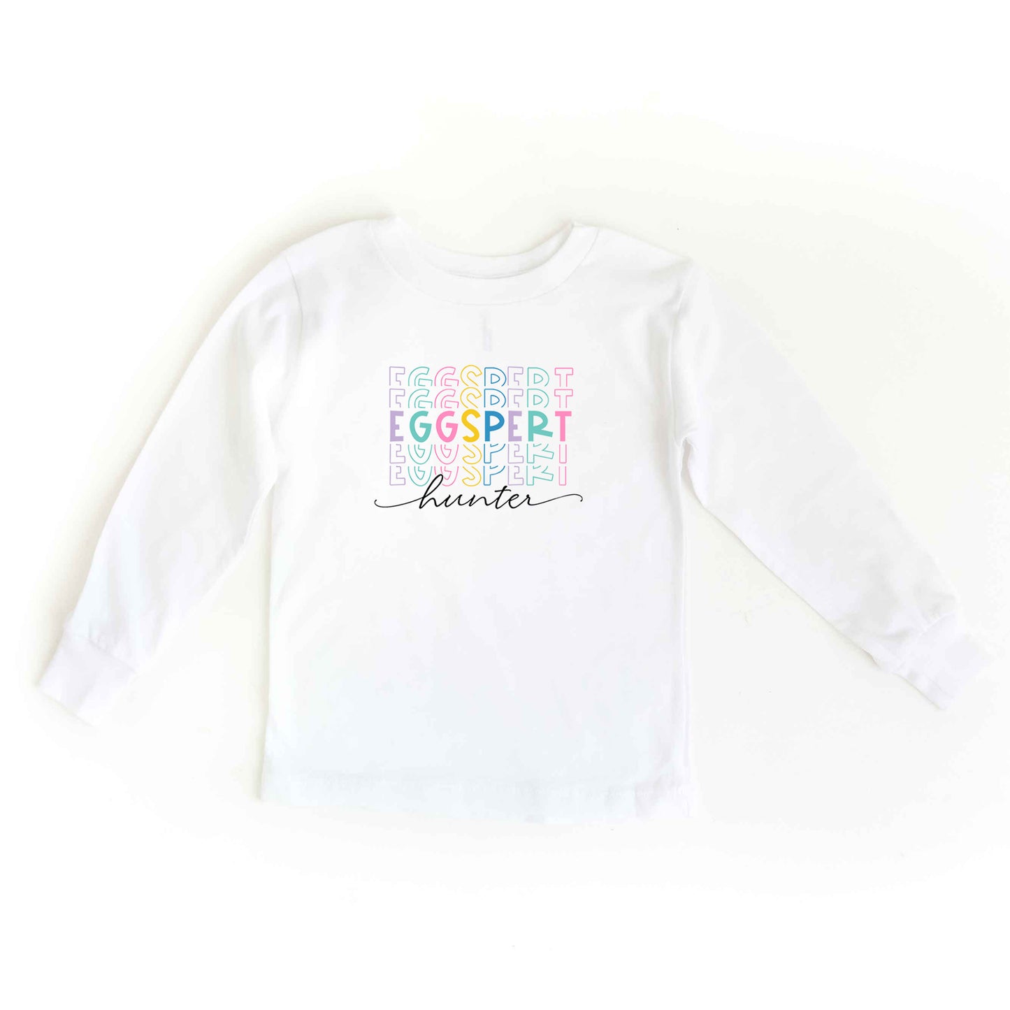 Eggspert Hunter Stacked | Youth Long Sleeve Tee