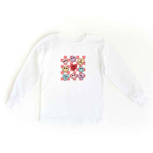 Candy Heart Smile Solid | Toddler Long Sleeve Tee