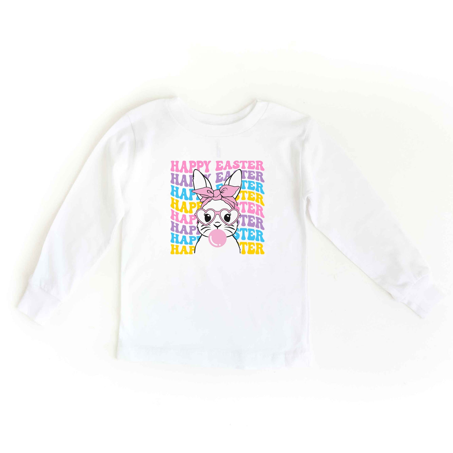 Bubble Gum Bunny Wavy | Youth Long Sleeve Tee