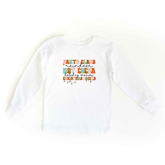 Santa Cocoa Christmas Lights | Toddler Long Sleeve Tee