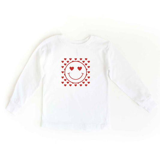 Smiley Face Hearts | Toddler Long Sleeve Tee