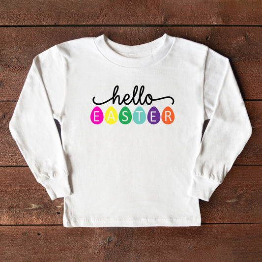 Hello Easter Eggs | Toddler Long Sleeve Tee
